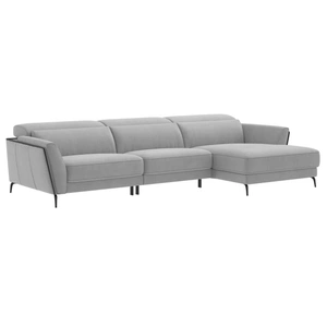 Modekraft Valencia Microfiber Fabric L-Shaped Reclining Sectional Sofa w/Right Chaise