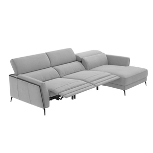 Modekraft Valencia Microfiber Fabric L-Shaped Reclining Sectional Sofa w/Right Chaise