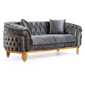 Galaxy Home Furnishings Vanessa Tufted Velvet Loveseat