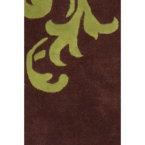 Chandra Venetian Wool Rectangular Handmade Rug, Brown/Green
