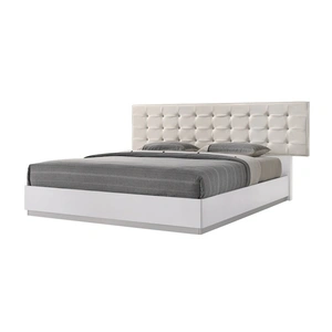 J&M Furniture Verona Modern Leatherette 3D Platform Bedroom Set, White
