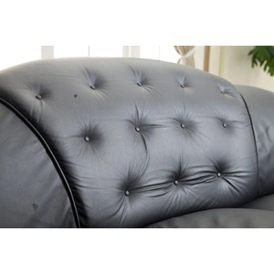ESF Furniture Apolo Leather Living Room Set, Black