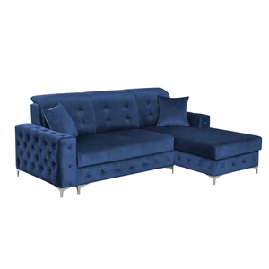 Skyler Design Verso L-Shaped Fabric Convertible Storage Sectional Sofa
