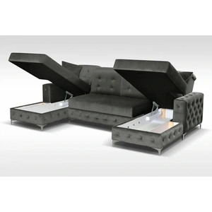 Skyler Design Verso U-Shaped Fabric Convertible Storage Sectional Sofa