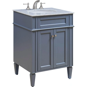 Elegant Lighting Park Ave 24-inch Single Bathroom Vanity Set, Grey