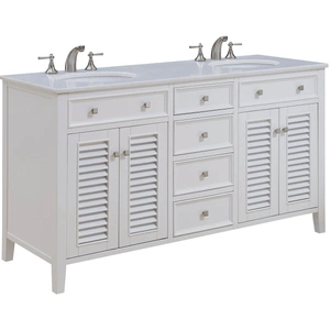 Elegant Lighting Cape Cod 60-inch Double Bathroom Vanity Set, White