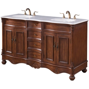 Elegant Lighting Windsor 60-inch Double Bathroom Vanity, Teak