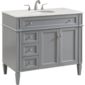 Elegant Lighting Park Avenue 40-inch Single Bathroom Vanity Set, Grey