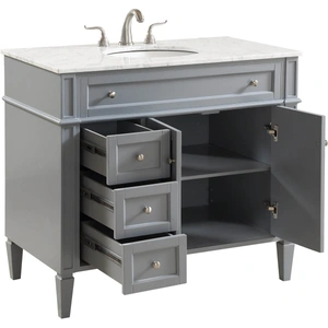 Elegant Lighting Park Avenue 40-inch Single Bathroom Vanity Set, Grey