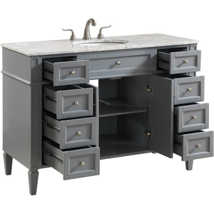 Elegant Lighting Park Avenue 48-inch Single Bathroom Vanity Set, Grey
