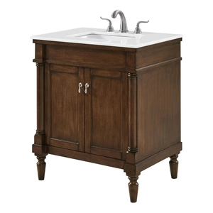 Elegant Lighting Lexington 30-inch Single Bathroom Vanity Set, Walnut