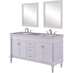 Elegant Lighting Lexington 60-inch Double Bathroom Vanity Set, Antique White