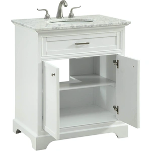 Elegant Lighting Americana 30-inch Single Bathroom Vanity Set, White