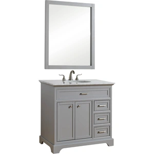 Elegant Lighting Americana 36-inch Single Bathroom Vanity Set, Light Grey
