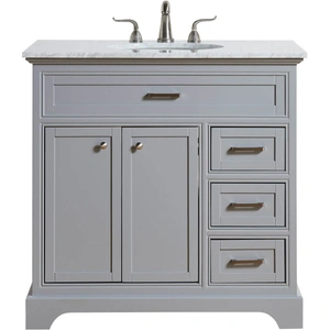 Elegant Lighting Americana 36-inch Single Bathroom Vanity Set, Light Grey