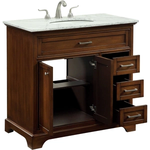Elegant Lighting Americana 36-inch Single Bathroom Vanity Set, Teak
