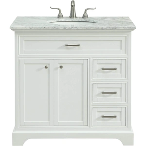 Elegant Lighting Americana 36-inch Single Bathroom Vanity Set, White