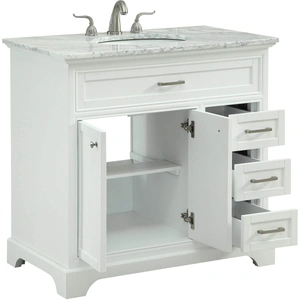 Elegant Lighting Americana 36-inch Single Bathroom Vanity Set, White