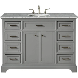 Elegant Lighting Americana 48-inch Single Bathroom Vanity Set, Light Grey