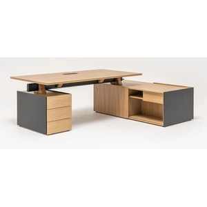 MDD Office Furniture Viga Office Melamine Executive Desk w/Storage & Pedestal