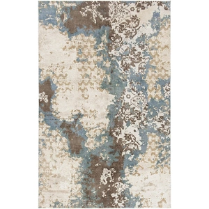 Chandra Vingel Wool/Viscose Rectangular Handmade Rug, Blue/Brown/Cream