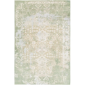 Chandra Vingel Wool/Viscose Rectangular Handmade Rug, Green/Grey/Beige/Cream