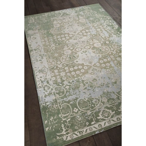 Chandra Vingel Wool/Viscose Rectangular Handmade Rug, Green/Grey/Beige/Cream