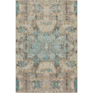 Chandra Vingel Wool/Viscose Rectangular Handmade Rug, Blue/Brown/Beige/Tan/Grey
