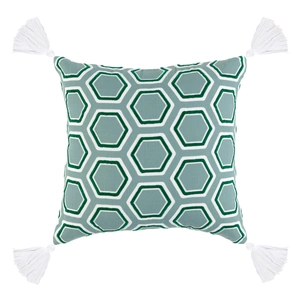 Classic Home VO Hemingway Weatherproof Outdoor 22-inch x 22-inch Pillow, Eggshell Blue (Set of 2)