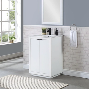 Manhattan Comfort Malverne 24-inch Bathroom Vanity Sink, White