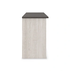 Ashley Furniture Dorrinson 60-inch TV Stand with Fireplace - Two-Tone White & Oak, Two-tone