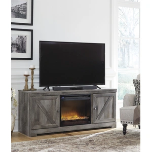Ashley Furniture Wynnlow 63-inch TV Stand with Electric Fireplace - Gray, Gray