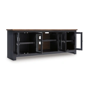 Ashley Furniture Wildenauer 74-inch XL Industrial TV Stand - Rustic Brown & Matte Black, Brown/Black