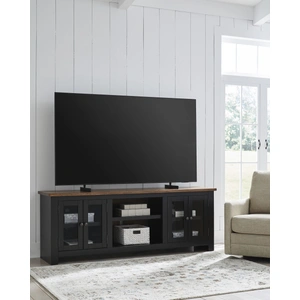 Ashley Furniture Wildenauer 74-inch XL Industrial TV Stand - Rustic Brown & Matte Black, Brown/Black