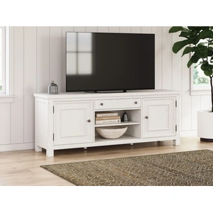 Ashley Furniture Robbinsdale 74-inch XL Traditional TV Stand - Antique White & Oak, Antique White