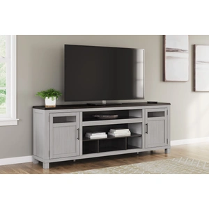 Ashley Furniture Darborn 74-inch XL Modern Farmhouse TV Stand - Gray & Brown Wood, Gray/Brown