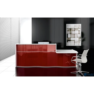 MDD Office Furniture Wave 116-inch Straight Reception Desk w/Left Counter Top
