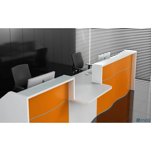 MDD Office Furniture Wave 121-inch Straight Reception Desk w/Counter Top