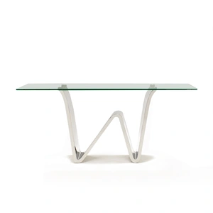Sharelle Furnishings Waverly Glass Console Table, Clear/Grey