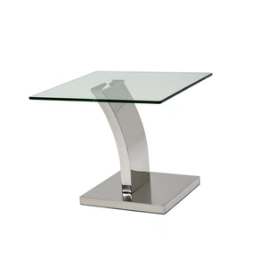 Sharelle Furnishings Waverly Glass Lamp Table, Clear/Grey
