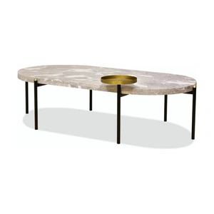 Mobital Velodrome Marble Coffee Table w/ Removable Tray, Grey