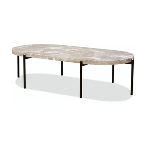 Mobital Velodrome Marble Coffee Table w/ Removable Tray, Grey