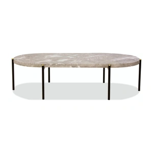 Mobital Velodrome Marble Coffee Table w/ Removable Tray, Grey