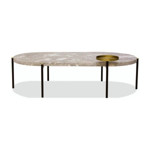 Mobital Velodrome Marble Coffee Table w/ Removable Tray, Grey