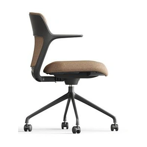 NARBUTAS Ofy Office Visitor Swivel Chair w/Non-Adjustable Armrests, Black Frame, Castors