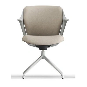 NARBUTAS Ofy Office Visitor Swivel Chair w/Non-Adjustable Armrests, Grey Frame