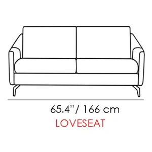 Diven Living Oxa Leather Loveseat, Spessorato Creta