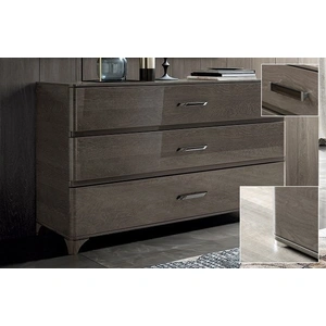Camelgroup, Italy Maia FLAT 3-Drawer Double Dresser w/Milano Handles, Grey