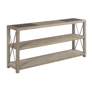 Hammary West End Rectangular Bluestone/Wood Sofa Table, Soft Greige