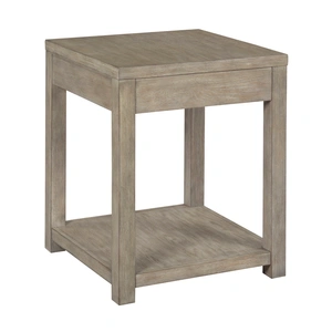 Hammary West End Square Wood Corner Table, Soft Greige